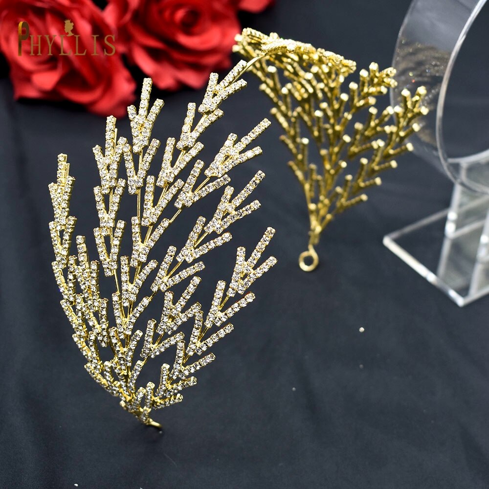 A271 ozdoba ślubna do włosów barokowa nakrycia głowy kryształowa biżuteria do włosów korona dla miss Rhinestone opaska ślubna diadem ozdoby do włosów: A254-G