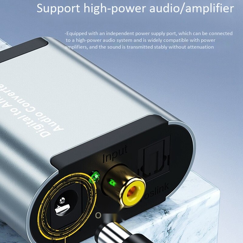 Audio Converter, Digital Optical Coaxial Analog Converter, with 3.5mm Audio HD Decoder