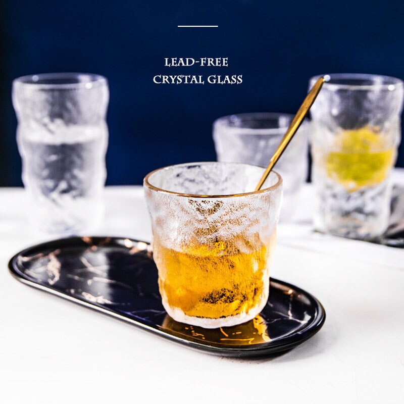 Ice Glacier Pattern Drinkware Durable Scale Glass Mug Breakfast Mlik Coffe Cup Household Couple Water Cup