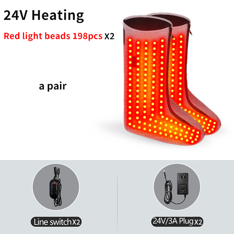 Red Light Heated Wrap Leg Boots/Stiff Toes/Varicose Veins/Boosts Blood Flow/Foot Massager with Adjustable Tightness/Home Use: Brown / UK