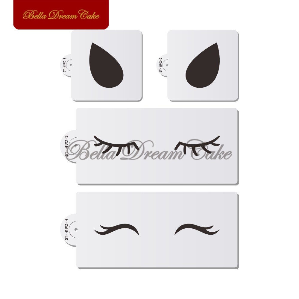 4 sztuk/zestaw jednorożec oczy uszy ciasto wzornik zwierzęta szablony dekoracja na przyjęcie ślubne szablon ozdoby robić dekorowania tortu narzędzie