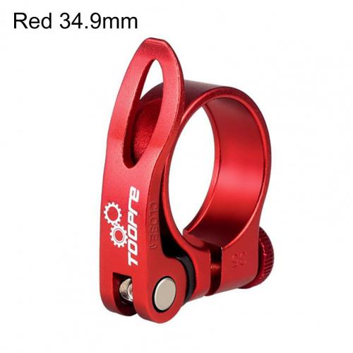 1 Set Stevige Fiets Zadelbuisklem Cnc Proces Snelsluiting Mountainbike Zadelbuisklem Aluminium Fiets onderdelen: Red 34.9mm