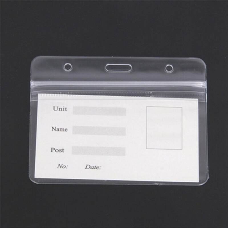 10 Pcs/lot Waterproof Pouches Convenient Clear PVC Exhibition ID Name Badge Card Plastic Pocket Holder Office Supplies 98x80mm