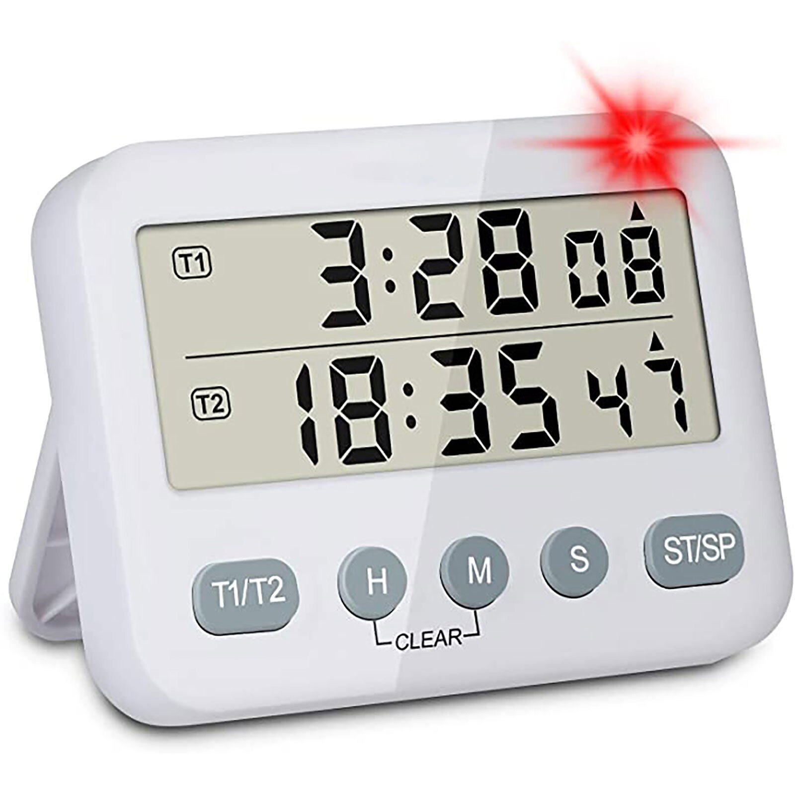 Dual Digital Timer For Kitchen Cooking Shower Study Stopwatch Led Counter Alarm Clock Manual Electronic Countdown Timer Kitchen