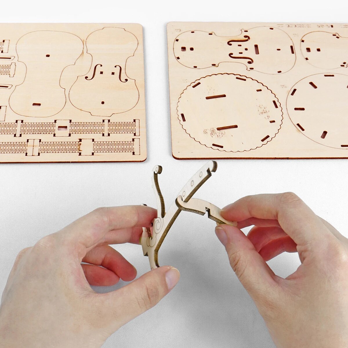 Skrzypce Ręce Rzemiosło DIY 3D Drewniane Puzzle Montaż Instrumentu Zestaw Modeli do Budowy Łamigłówka Puzzle Zabawka