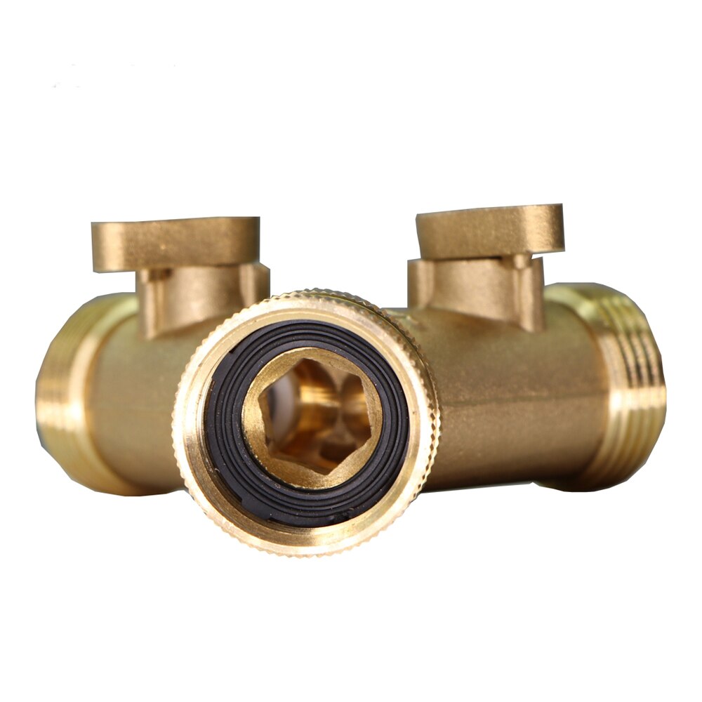 3/4 ''16Mm Zware Messing Y Splitter Bsp/Npt Dual Outlet Tap Connector 2 Way Adapter 2 kleppen Tuin Irrigatie Gewrichten