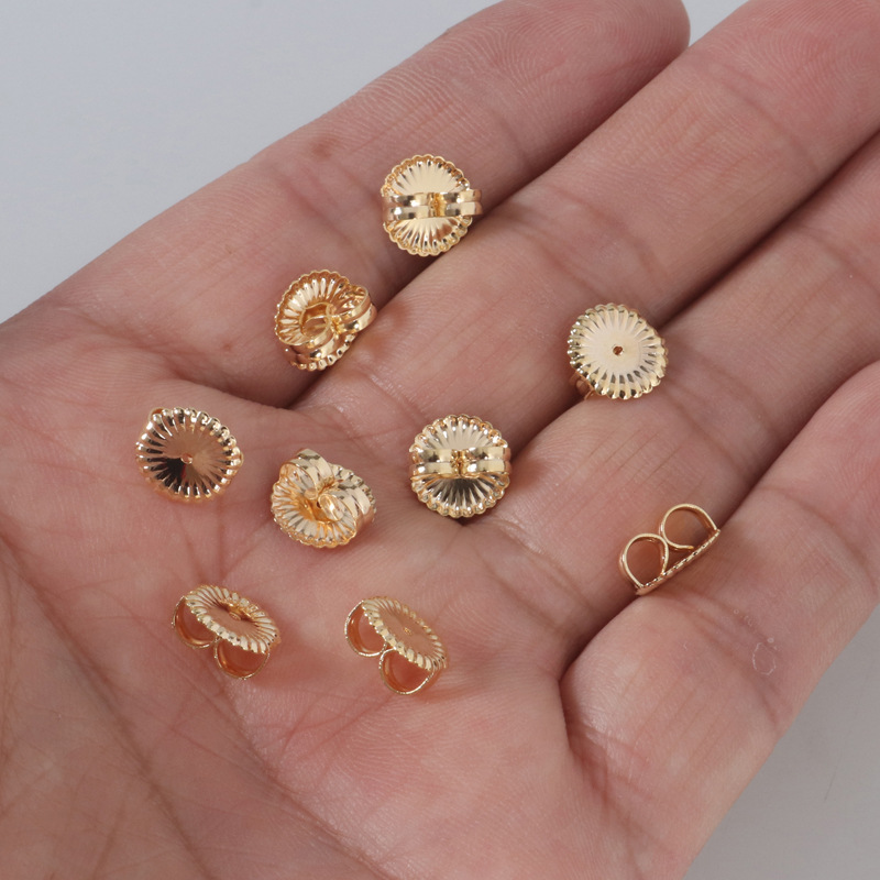10Pcs/Lot 925 Silver 8K Gold Copper Flower Earring Backs For Earrings Jewelry Hypoallergenic Replacement Secure Earring Lifters: black