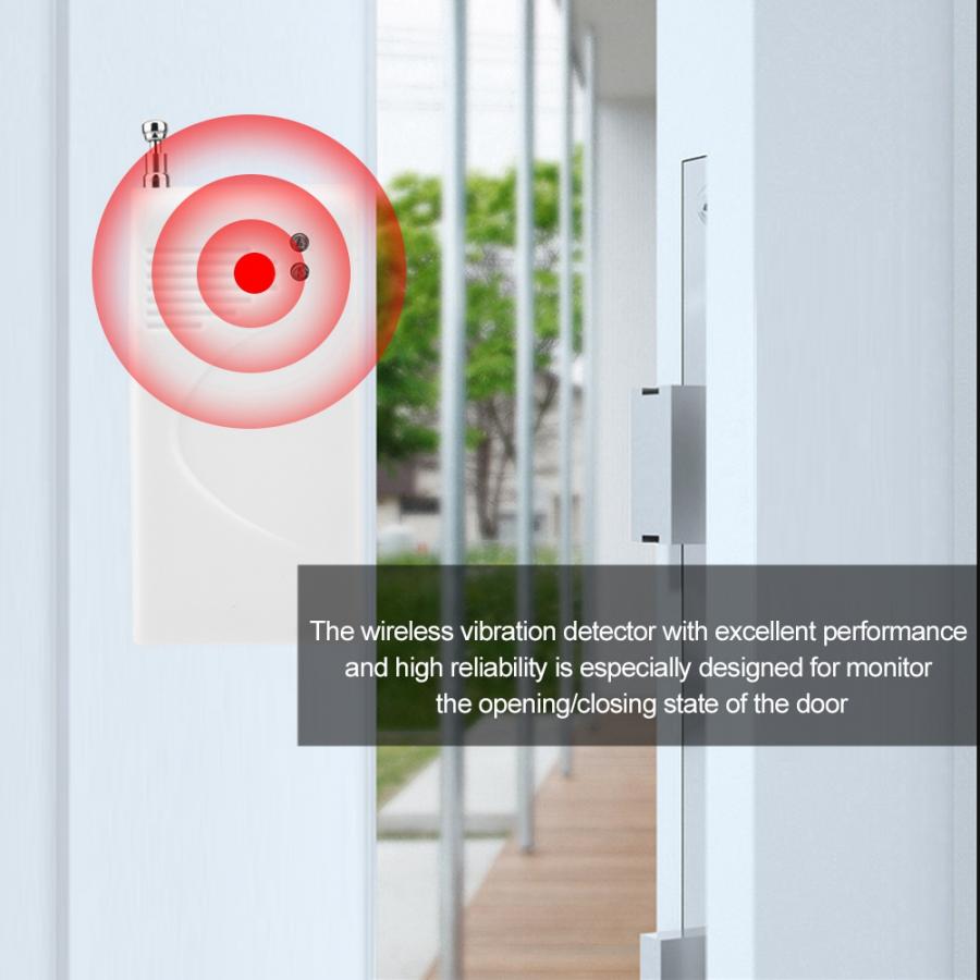 433 mhz trådløs vibrationsdetektor alarm sensor dør vindue tyverisikring alarm system