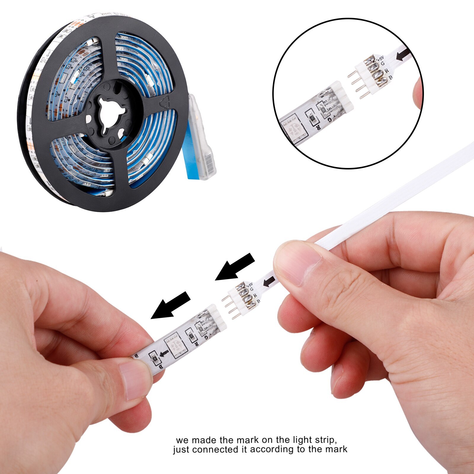 2M RGB LED Strip Lights Kit Music Waterproof Tape Lights Color Changing Rope Lights with Remote for Bedroom Home TV Party