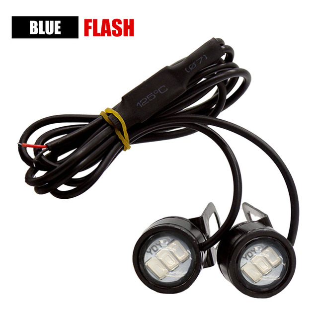 12V Motorcycle LED Eagle Eye Light DRL Daytime Running Light Reverse Parking Signal Yellow Sky Blue Red Eagle Eye Light LED: Blue-Strobe
