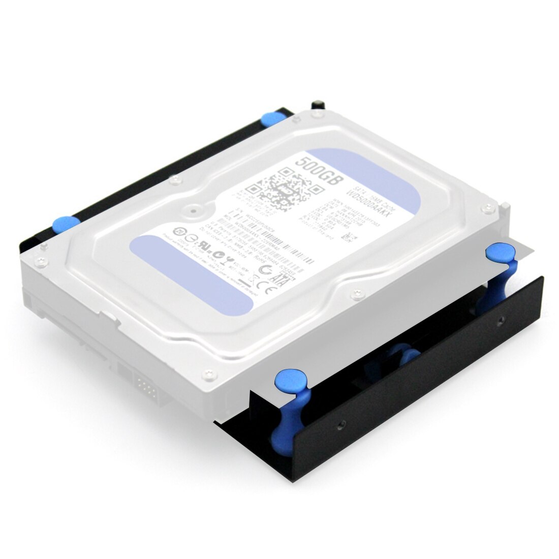 XT-XINTE Hard Disk Shock Absorber Bracket HDD SSD Converter Bracket Converts 3.5 to 5.25 Inch Hard Drive Bay Mounting Bracket: Blue