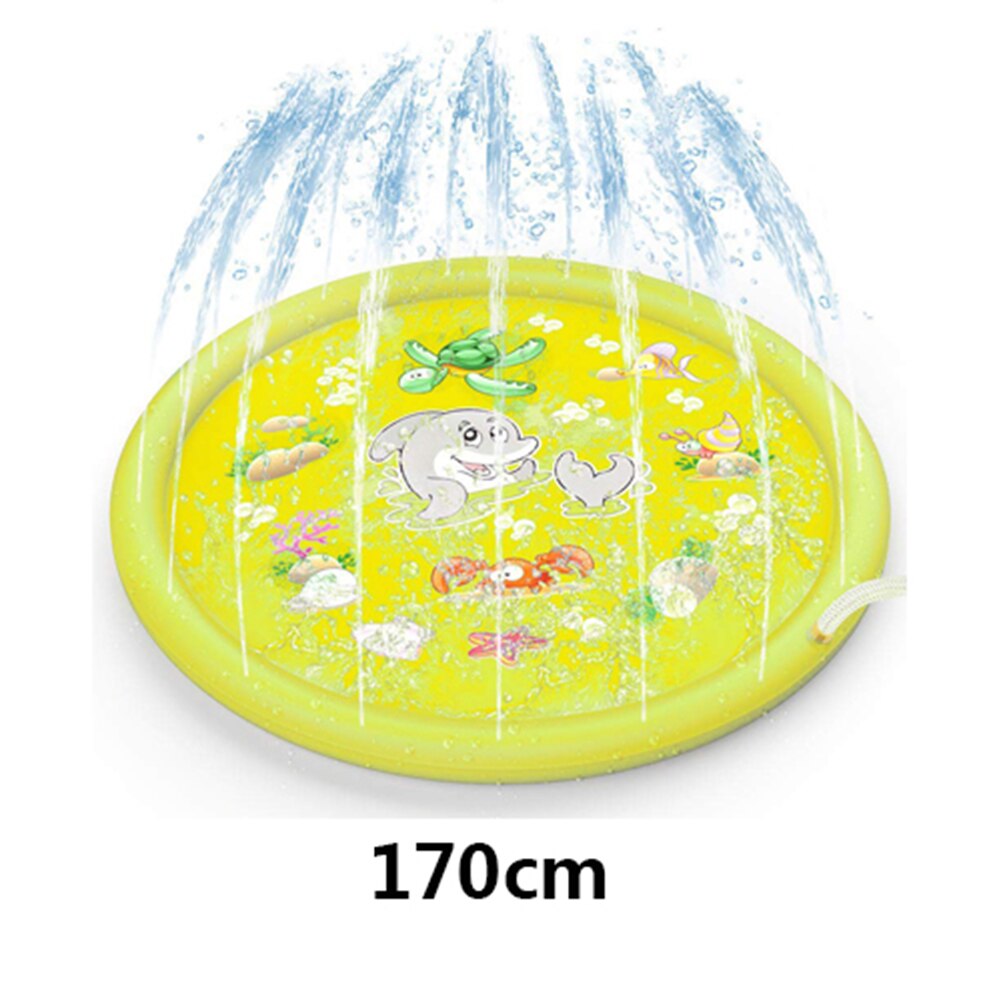 180/170cm Sommer Karte Aufblasbare Wasser sprühen matt freundlicher Ich bin Freien Rasen Spielen Sprinkler Pad Spiele Strand Rasen Sprinkler Pads: Gelb