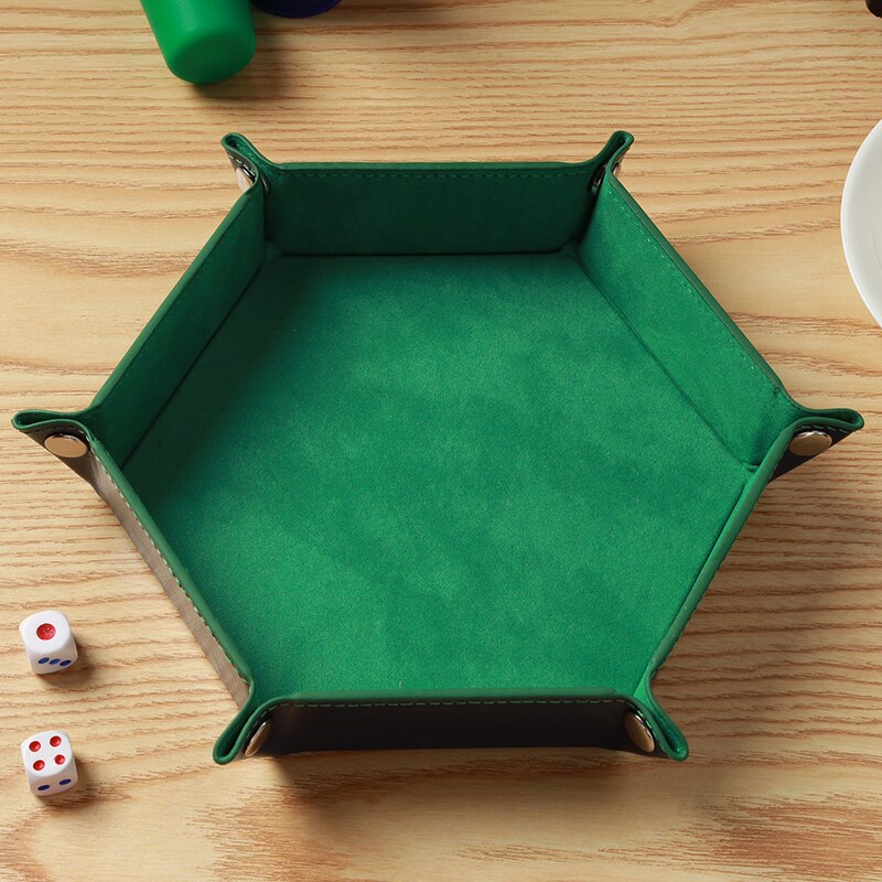 3 cores couro do plutônio dobrável bandeja de dados hexágono caixa de armazenamento de dados mesa placa de jogos caixa de armazenamento de dados clube barra