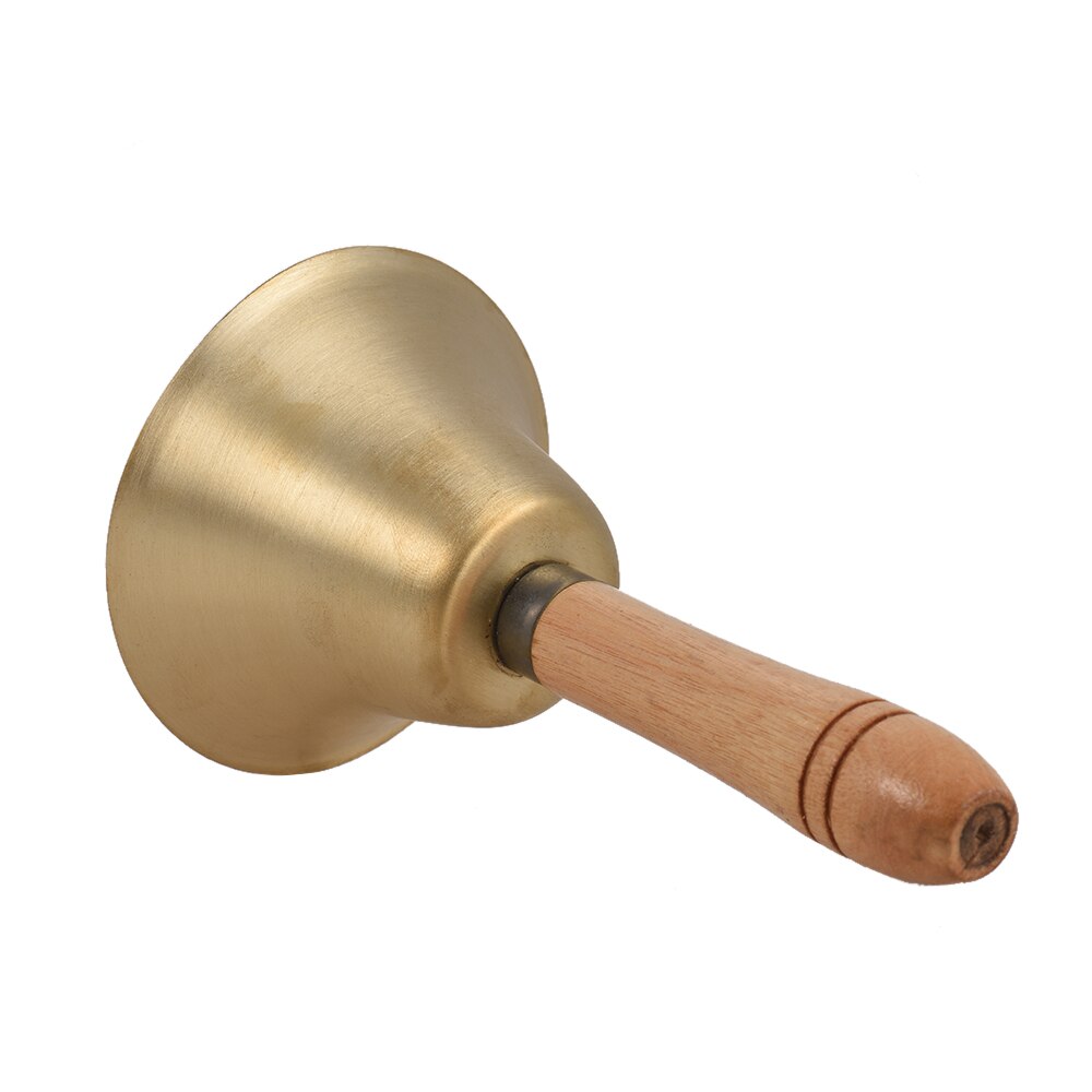 Messing Hand Bell Luid Bellen Bell Tafelbel Bureau Ringbell Met Houten Handvat