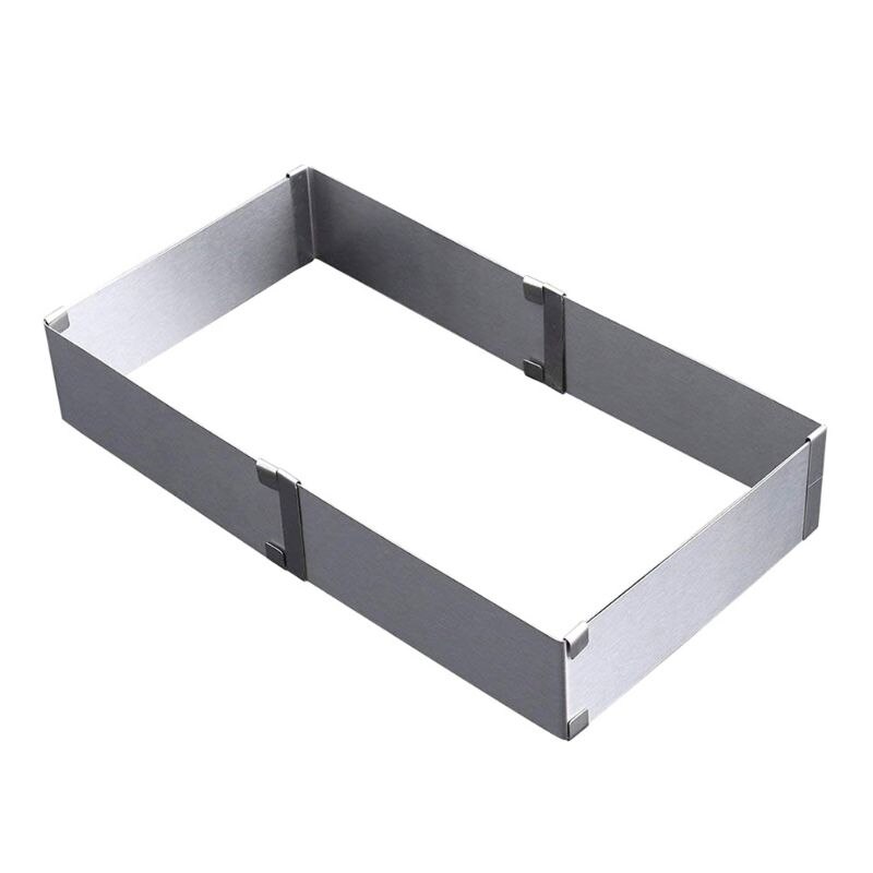 15-28cm adjustable square rectangular baking frame made of stainless steel - rectangular baking