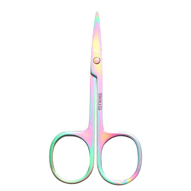 Wenkbrauw Schaar Gebogen Mes Professionele Roestvrij Staal Manicure Precisie Trimmer Wenkbrauw Wimper Hair Remover Tool Make-Up: Color Titanium