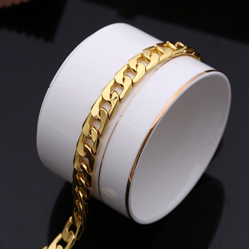 36L Stainless Steel Cuban Chain Men's Bracelet Metal Accessories Two Colors