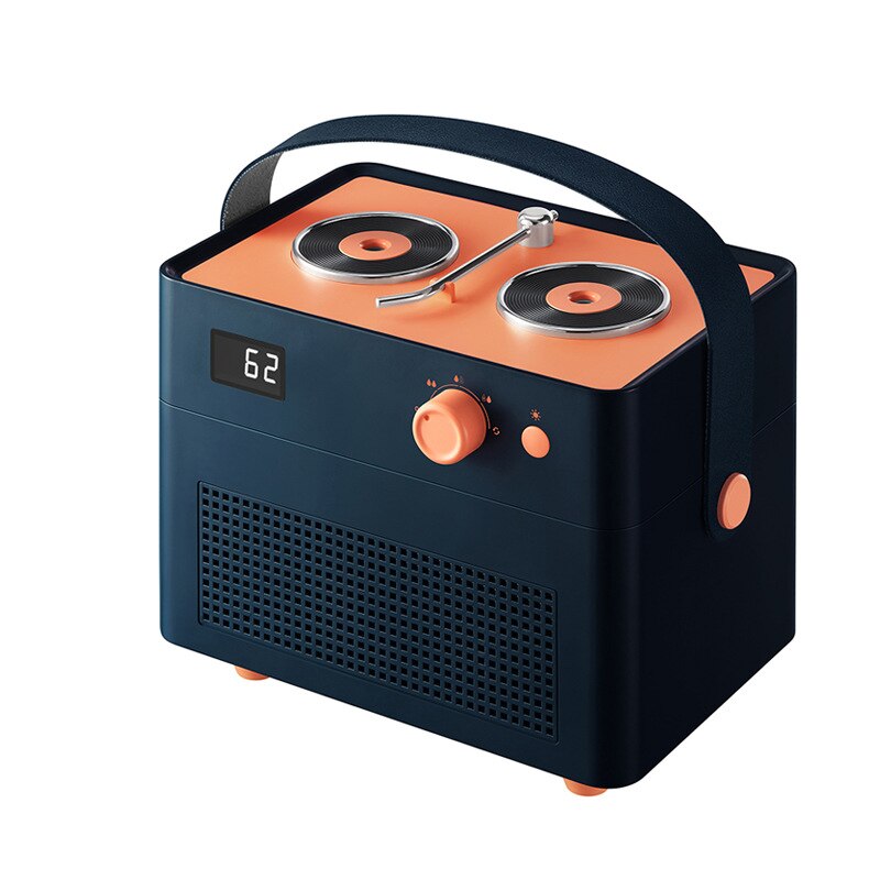 1400ml Double Spout Humidifier High Capacity USB Ultrasonic Essential Oils Diffusers Retro Aromatherapy Air Humidifier: Blue