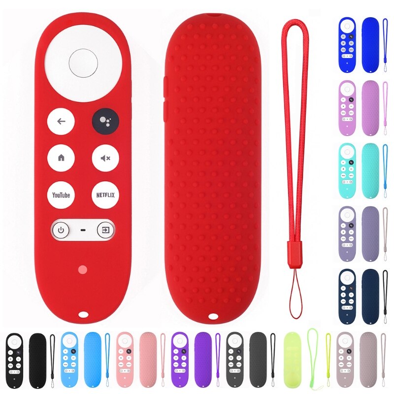 Silicone Case for Chromecast for -Google TV Voice Remote Shockproof Protective Cover for Chromecast Voice Remote