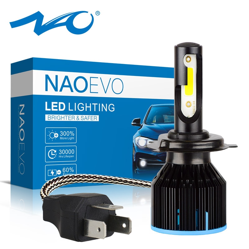 NAO H4 LED Moto HS1 Motorfiets Koplamp Voor Motor 125 25W 2500LM Mini Head Lamp 12V Motor Accessoires COB 6000K Motor Lamp