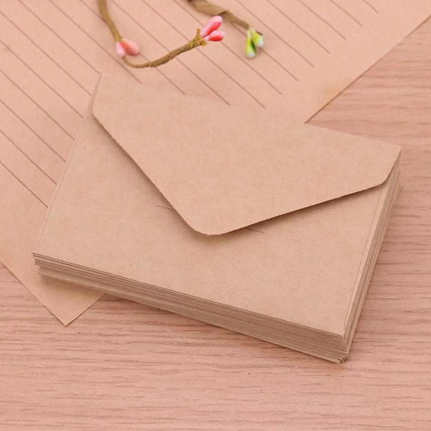 20 stuks klassieke witte zwarte kraft blanco mini-papieren enveloppen met venster, envelop voor huwelijksuitnodiging: Donker kaki