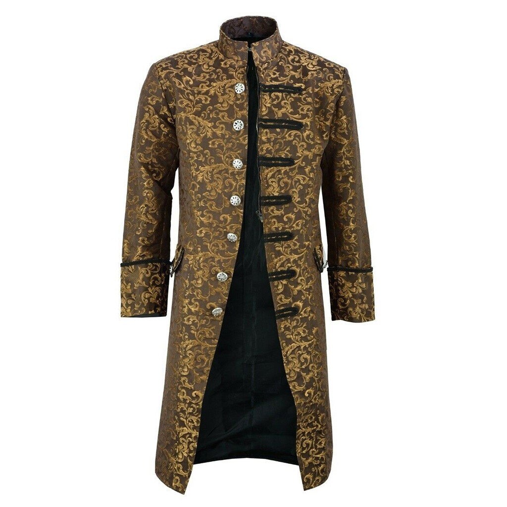 Los hombres Victoria Steampunk de Edwardian abrigo vestido de Prendas de Vestir Vintage Príncipe abrigo Medieval renacimiento de la chaqueta del traje de Cosplay: YE / 4XL