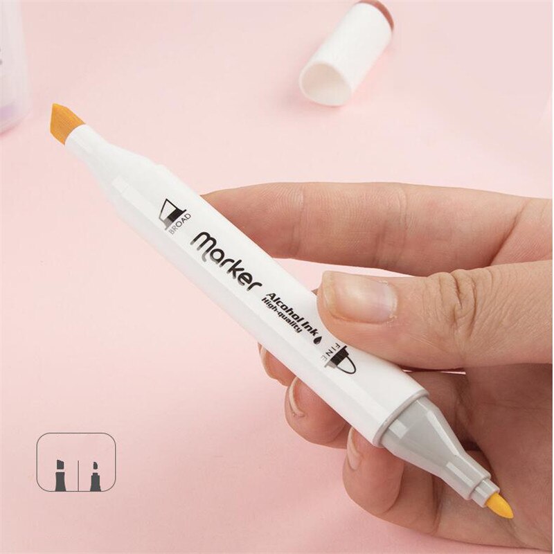 12/18/24/36 -farvet dobbelthovedet markør hurtigttørrende vandafvisende studerende maleri blødt hoved olieagtig krog linje skrivemarkør