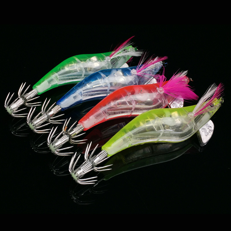 Elektronisk sällskapsdjur leksak elektronisk räka bläckfisk krok nattlysande trä räkor bläckfisk krok blixt bläckfisk bete simulerad bete pojke