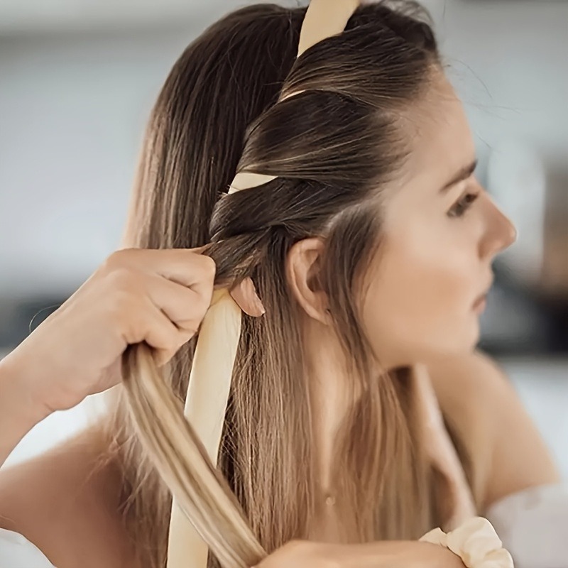 Haste de ondulação sem calor para cachos de seda durante a noite, rolos de cabelo reutilizáveis, fita macia, ferramentas de estilo preguiçoso, acessórios de cuidados com o cabelo
