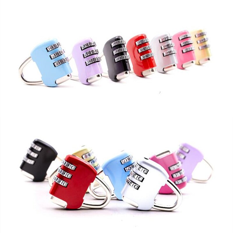 Mini Zinc Alloy Padlock Travel anti-theft Backpack Padlock Small Resettable 3-digit Combination School Bag Password Lock