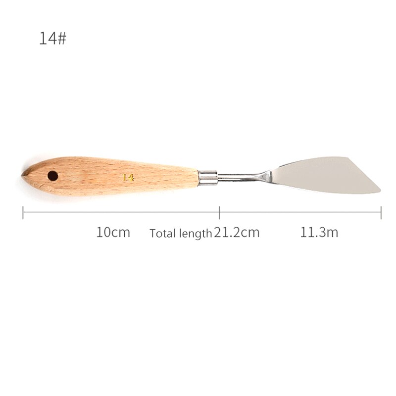 Palette Knife Painting Stainless Steel Spatula Palette Knife Oil Paint Metal Knives Wood Handle SP99