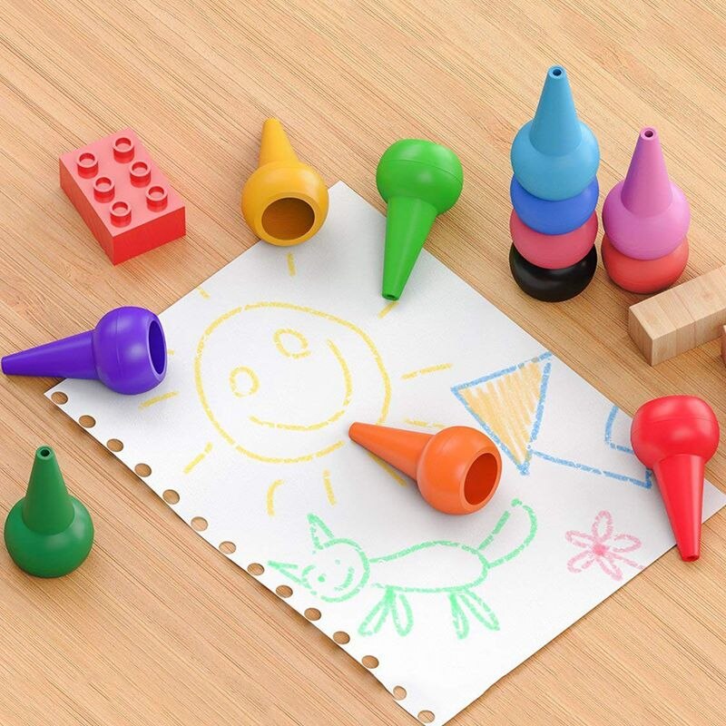 Crayons de doigt pour les tout-petits, 12 couleurs Crayons de poignée de paume de peinture de doigt pour des bébés Crayons d&#39;enfant en bas âge peinture lavable de doigt Non tox