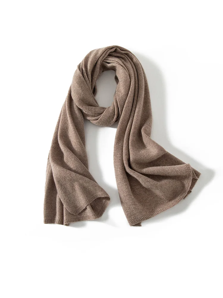 Bufanda de Cachemira de lana para mujer, Pashmina sólida básica, bufandas grandes simples, chal de Cachemira, envolturas exteriores ligeras, Hijab Delgado, Otoño e Invierno: Caqui