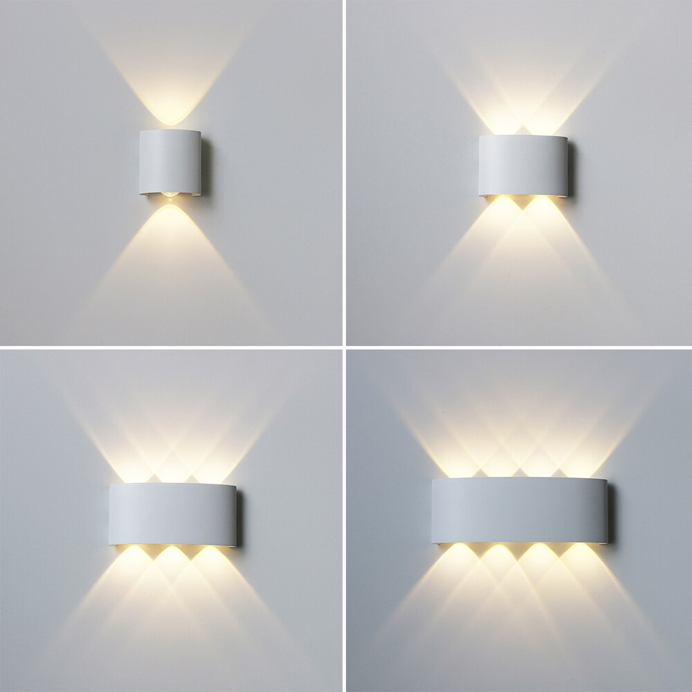 Led udendørs vandtæt væglampe belysning soveværelse stue lys gang korridor udendørs havelampe aluminium led væglampe