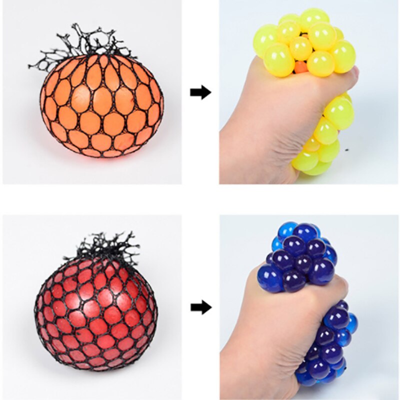 Random Color Stress Face Reliever Grape Ball Squishy Novelty Reliever Grape Ball Autism Mood Squeeze Relief Toy