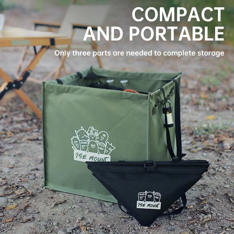 Tragbare draussen-Mülleimer, multifunktionale Camping-Aufbewahrungsbox, faltbar, leicht, Segeltuch-Tasche, Picknick-Müll-Aufbewahrung