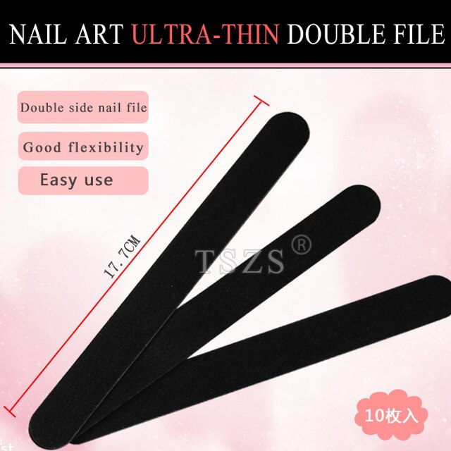 10 stks/partij Grijs zwart Straight 180/240 Schuren Bestand Vierkante Hout Bestand Manicure Acryl UV Gel Nail Art Tool: 20pcs wood file
