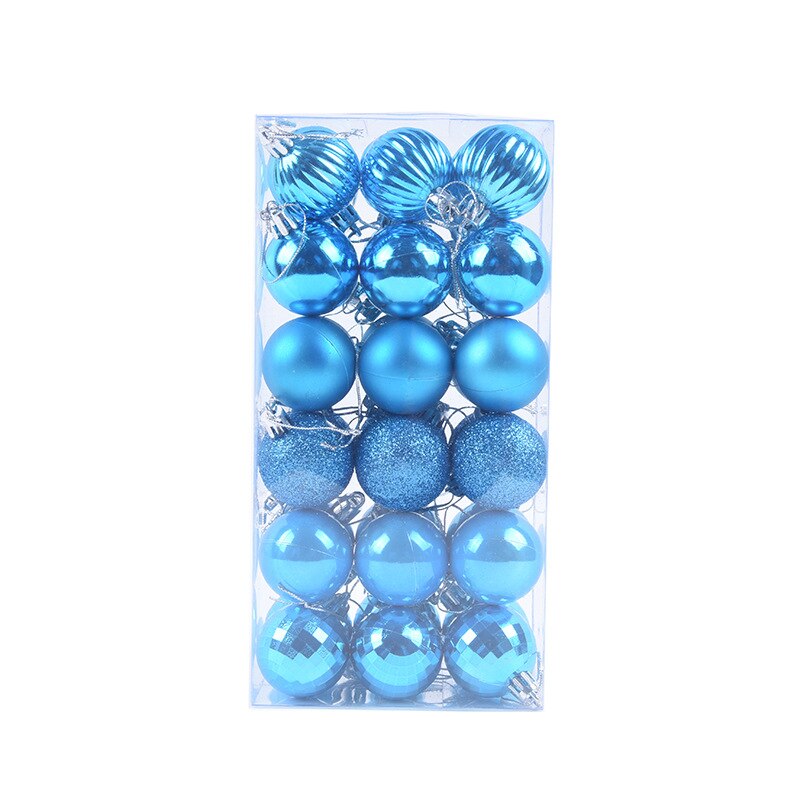 36 Pcs Gold Pink Champagne Red Metallic Christmas Balls Decor Christmas Tree Balls Xmas Decor For Home Year Balls: sky blue