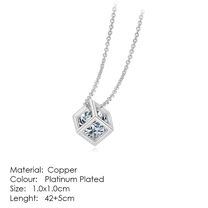 ZHOUYANG Necklaces & Pendants Jewelry For Women Silver Color Rose Gold Chain Jewellery Heart Necklace Cubic Zirconia N388