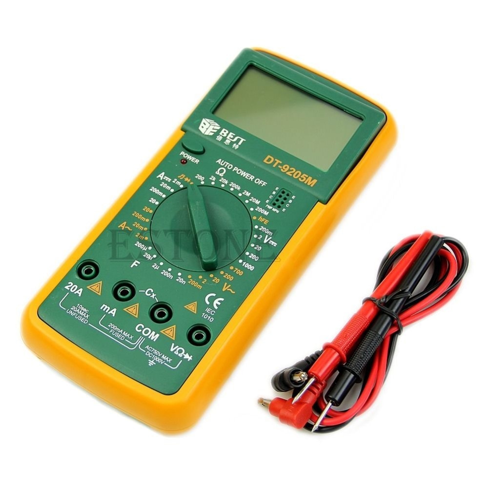DT9205M LCD Digital Multimeter Voltmeter Ohmmeter Ammeter Capacitance Tester
