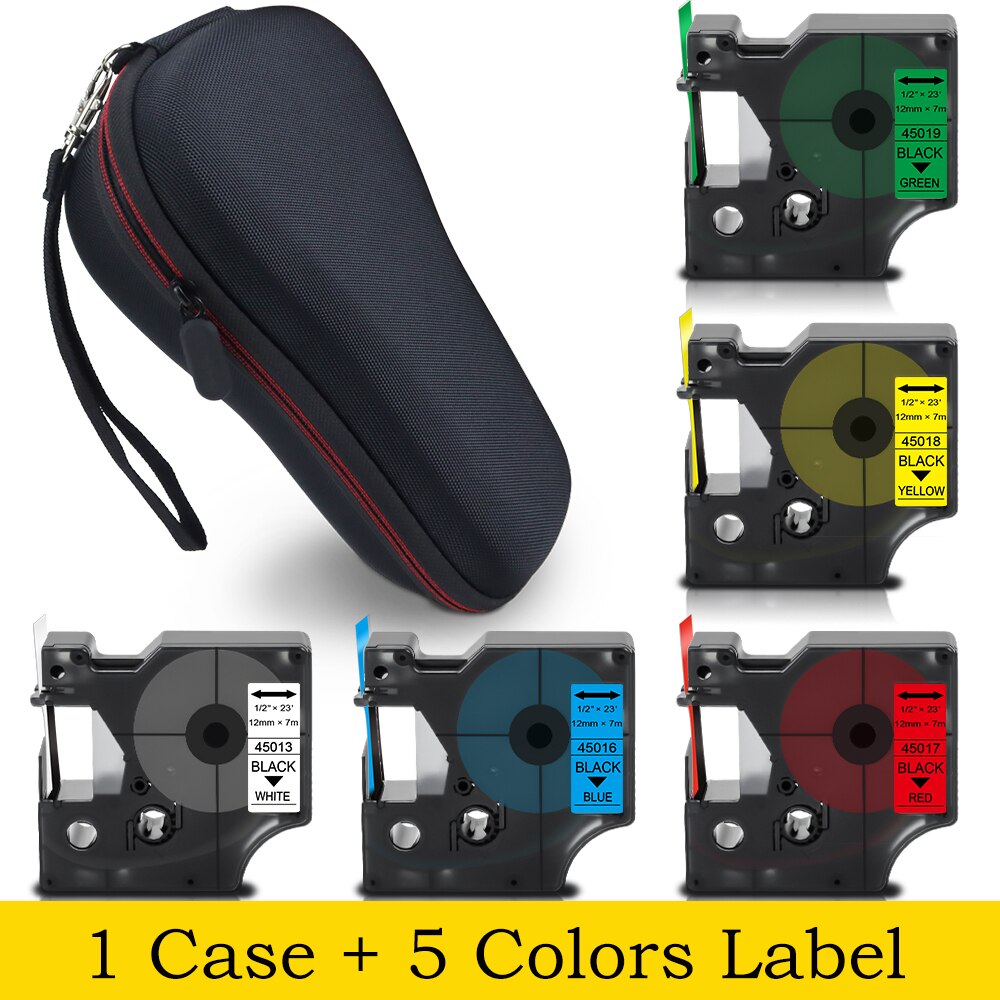 Hard Case Voor Dymo Labelmanager 160 280 Colorpop Label Printer Eva Doos Dragen Beschermende Case Tas Voor Dymo D1 45013 label Tape: 1 Case 5 Label