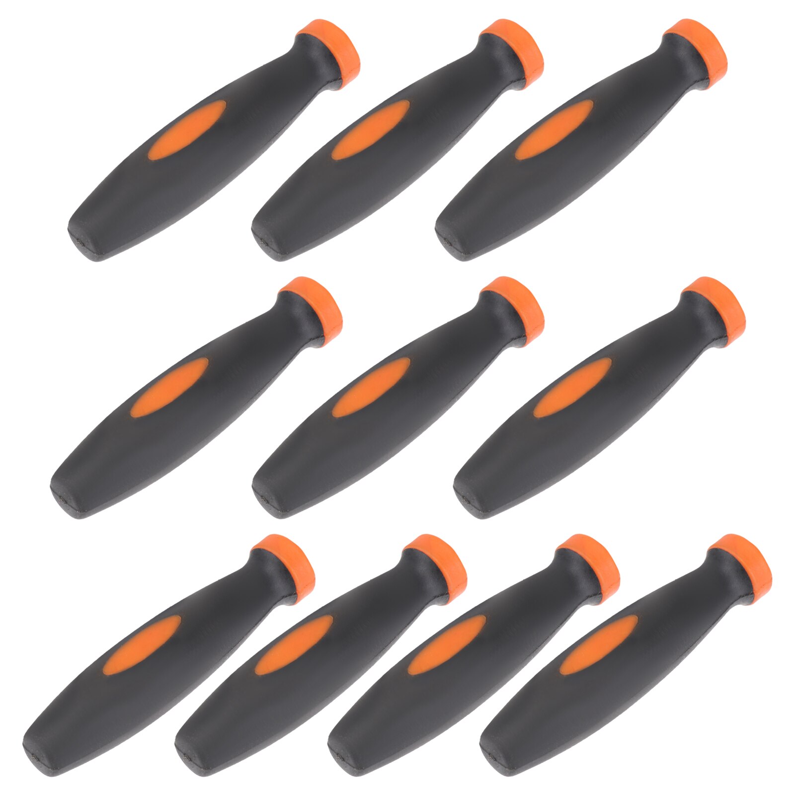 1 Set 10Pcs Practical Rubber File Handles Durable Handles for File (Black)