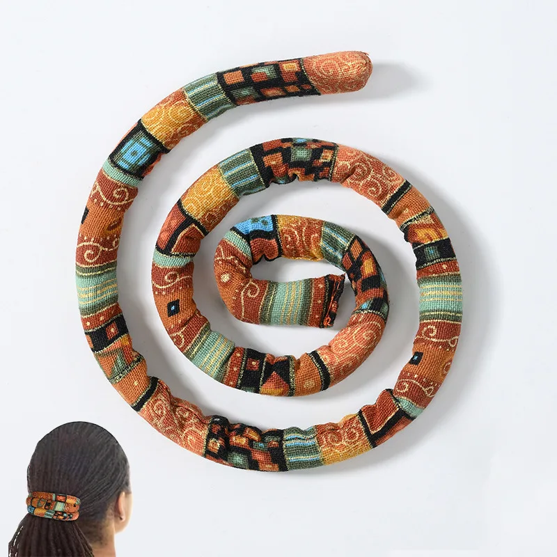 Buigbare Dreadlocks Haarband Spiraal Lock Haarbanden Lange Paardenstaart Houders Etnische Haarband Touw voor Vrouwen Meisjes Haaraccessoires: Rose Rood