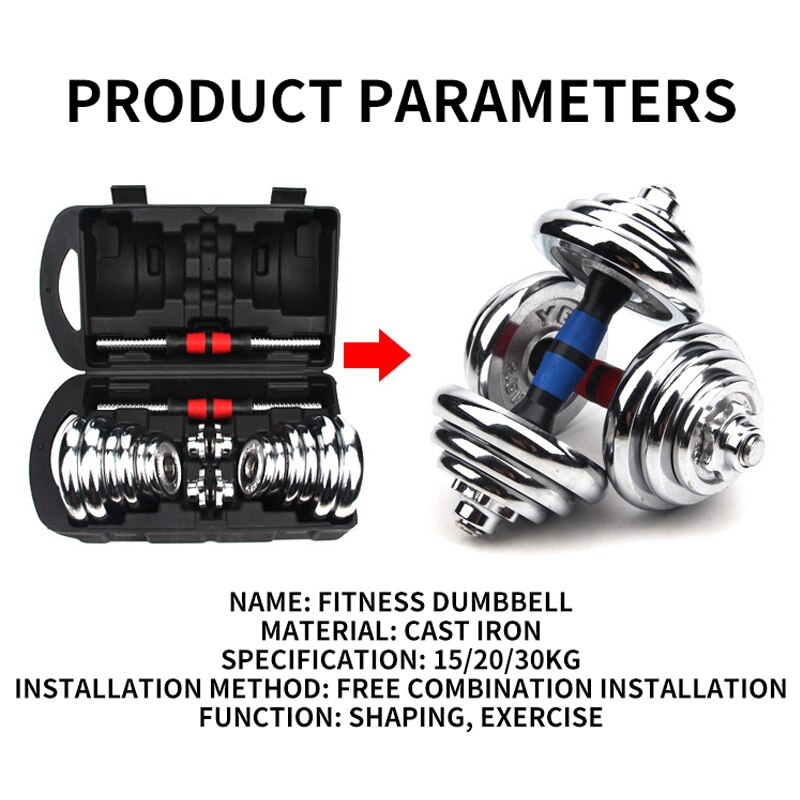15kg justerbare vekt dumbbells fitness dumbbell galvanisering vekt barer gym dumbbells barbell sett for menn kroppsbygging