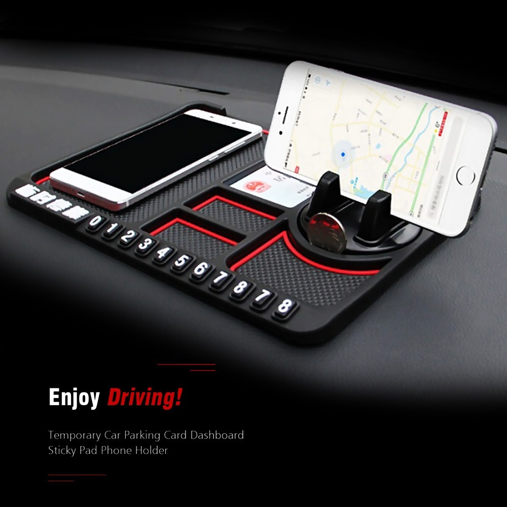 4 In 1 Auto Anti-Slip Mat Silicone Dashboard Sticky Phone Houder Mat Auto Antislip Sticky Gel pad Voor Telefoon Zonnebril Opslag