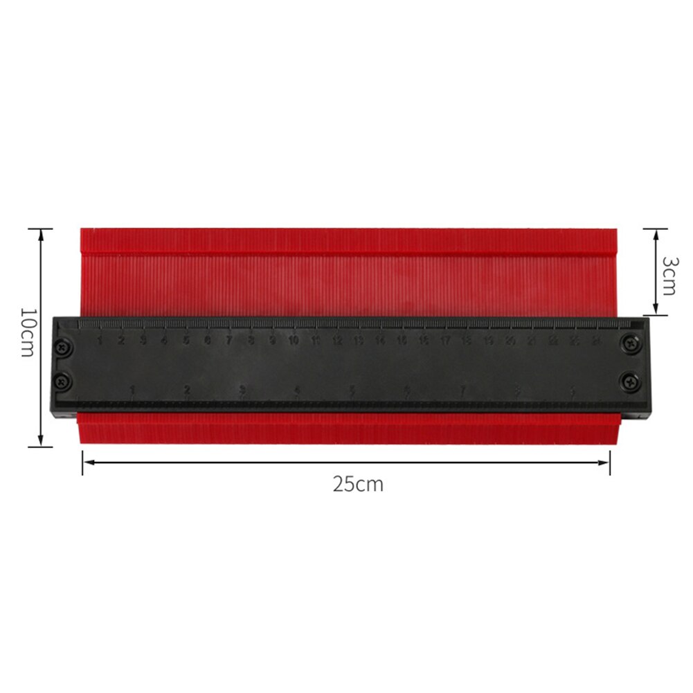 Plastprofil kopi konturmålere flisebelægning laminat standard træmarkeringsværktøj bærbart mål nøjagtigt værktøj: Rød c