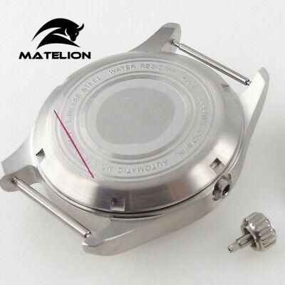 39mm sapphire glass pilot diving Watch Case black dial fit Japan NH35A NH36A MOVEMENT