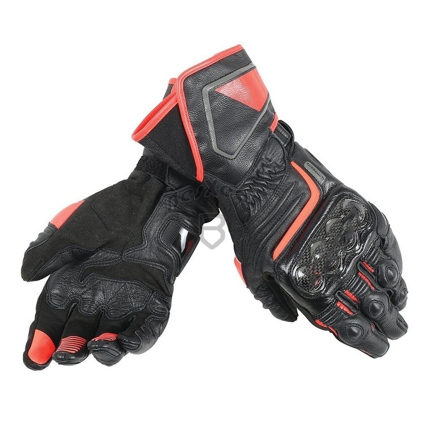 Guantes de cuero para 100% Dain Druid D1, guantes de motocicleta larga para carreras y conducción, guantes de cuero para motocicleta GP, guantes de fibra de carbono: Naranja / L