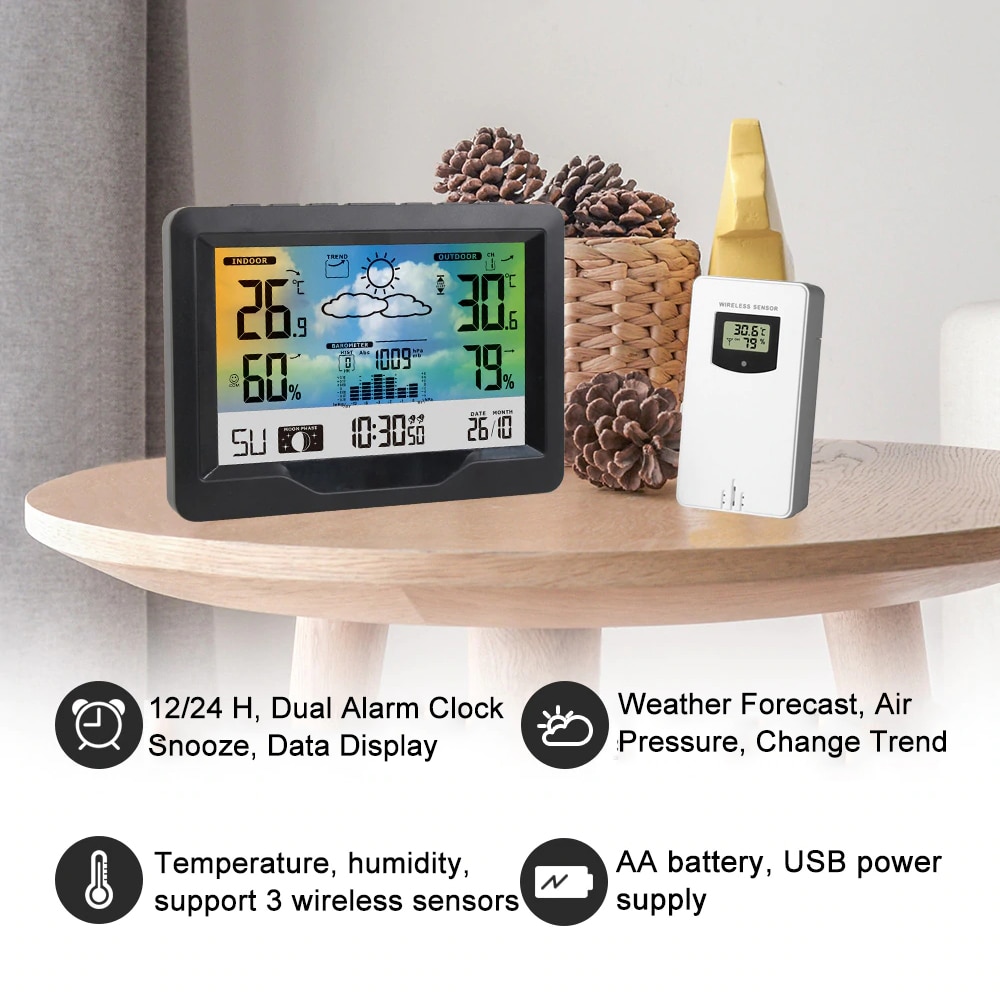 Outdoor Indoor Digital Thermometer Hygrometer Portable Mini Wireless Weather Station Temperature Humidity Gauge