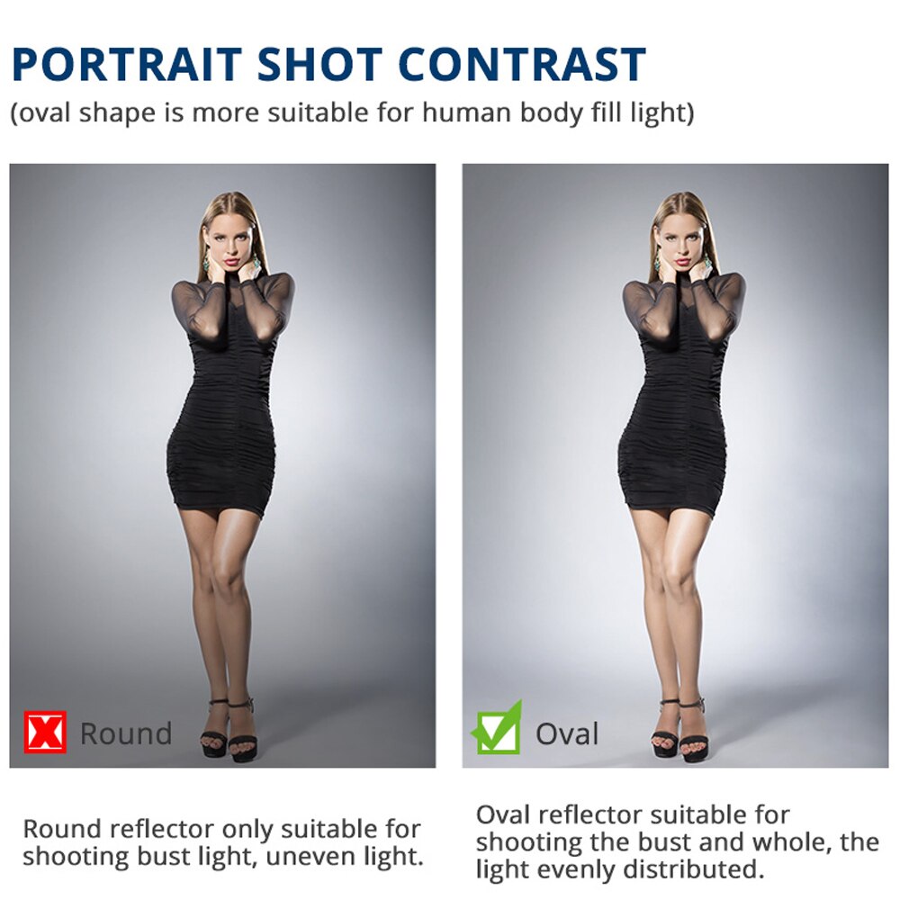 60*90cm 5 in 1 Oval Reflektor Tragbare Fotografie Studio Foto Faltbare Licht Reflektor für Outdoor Studio Reflecteur